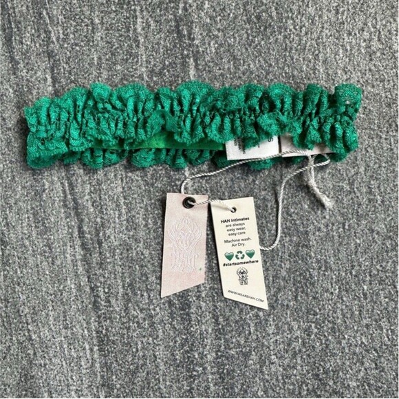 NWT Free People X We Are HAH Garter- Scrunchie- Headband- Green Red Black One Sz - Picture 8 of 16